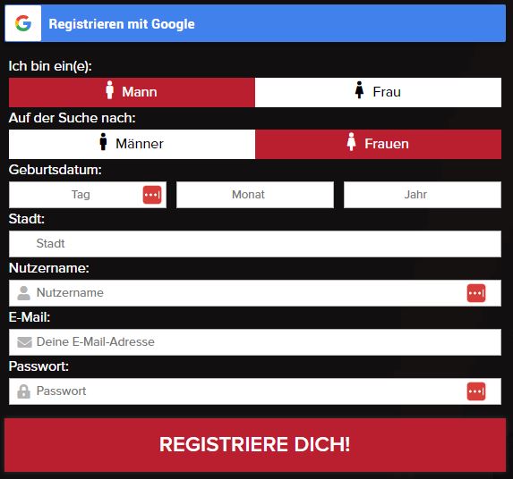 Registrierung (Wie kann ich mich auf Flirt Erlebnis anmelden?)